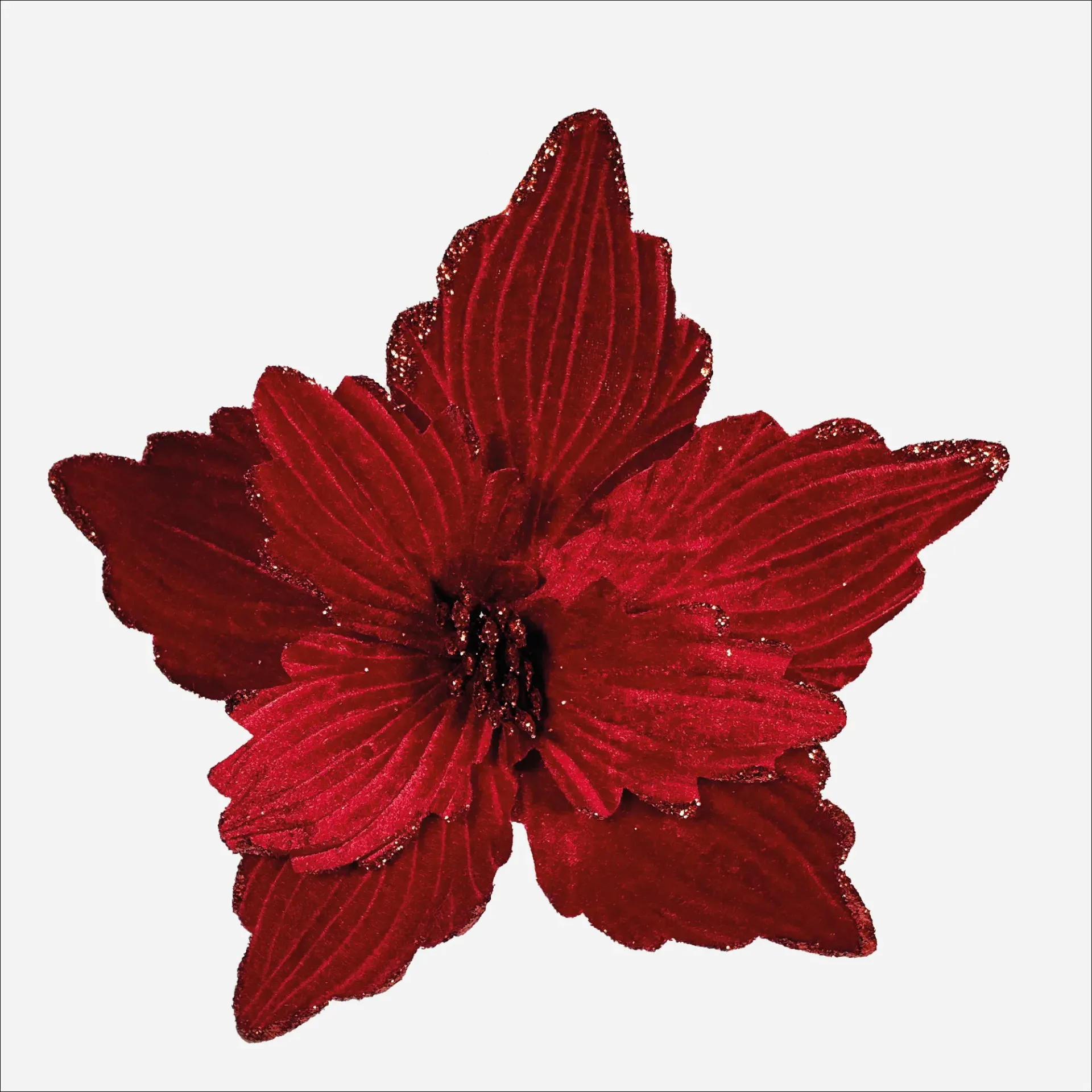 Flor Escarchada 28 cm MHZM2375-1444 (Rojo)