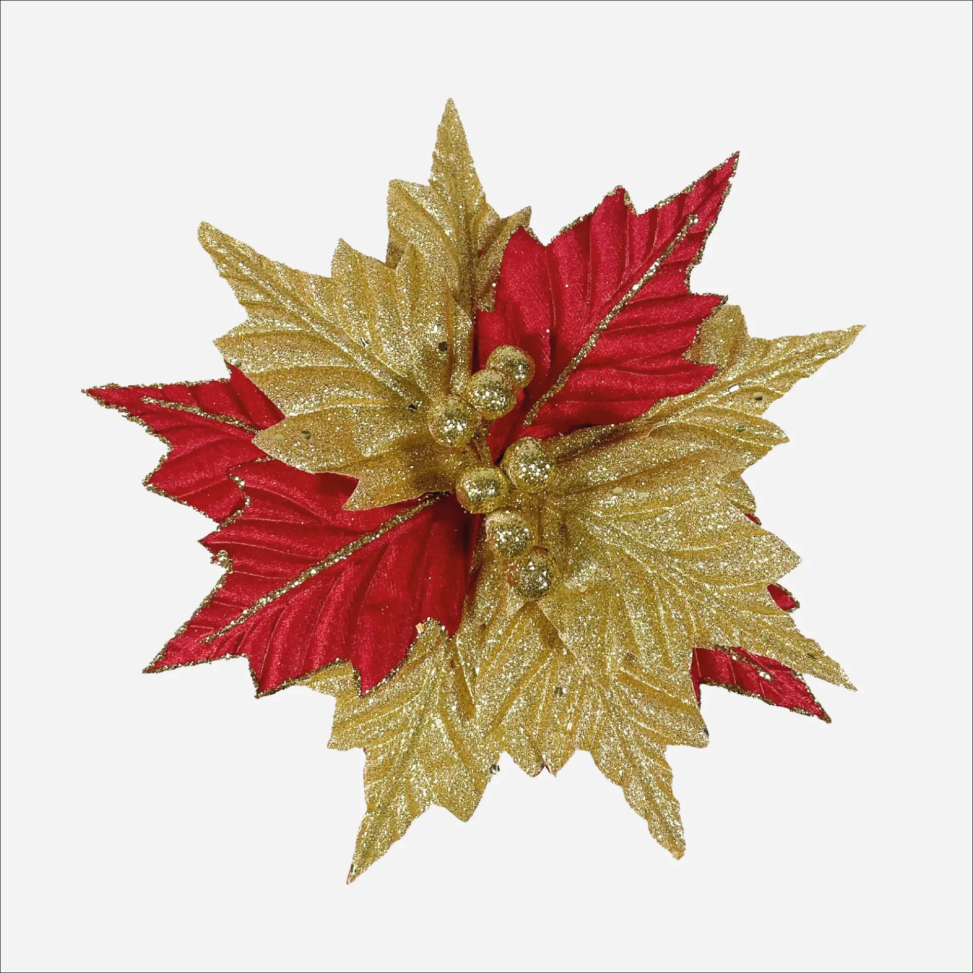 Flor Escarchada MZYX44-A47 (Rojo/Dorado)