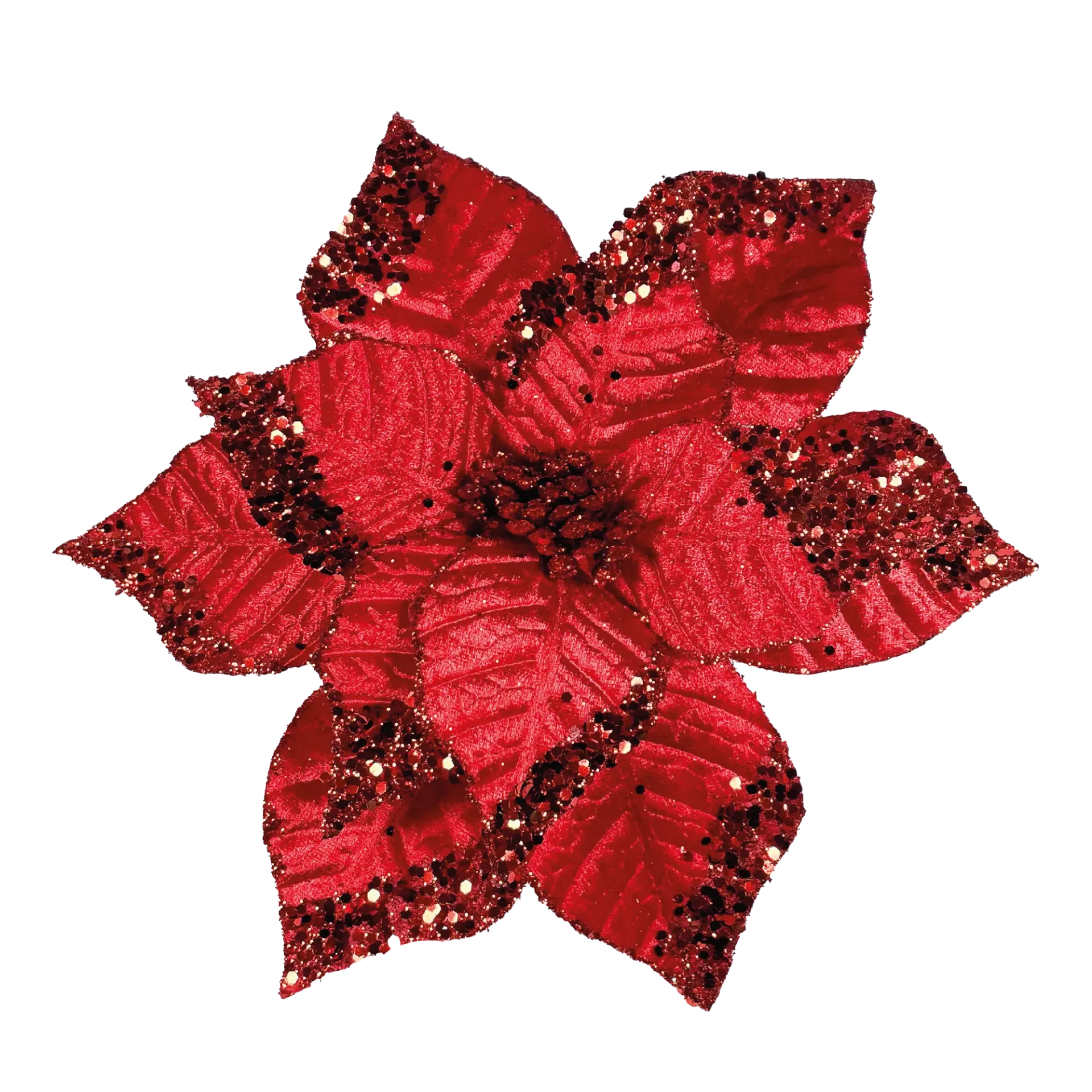 Flor Escarchada 27cm MSW70-002 (Rojo)