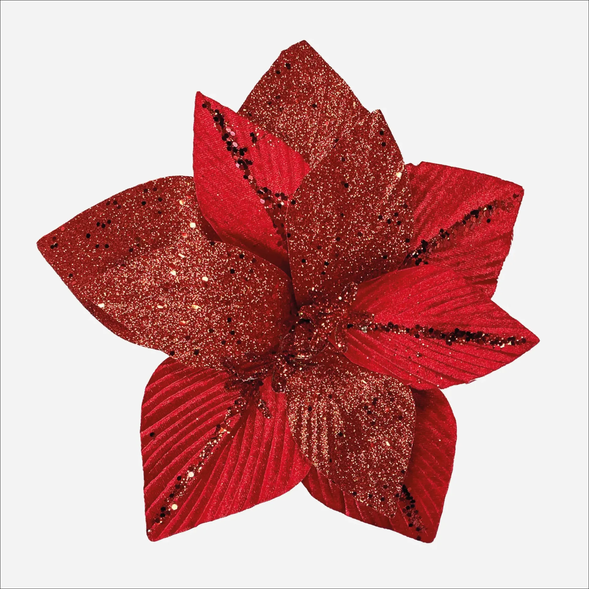 Flor Escarchada 34 cm MG2587-038 (Rojo)