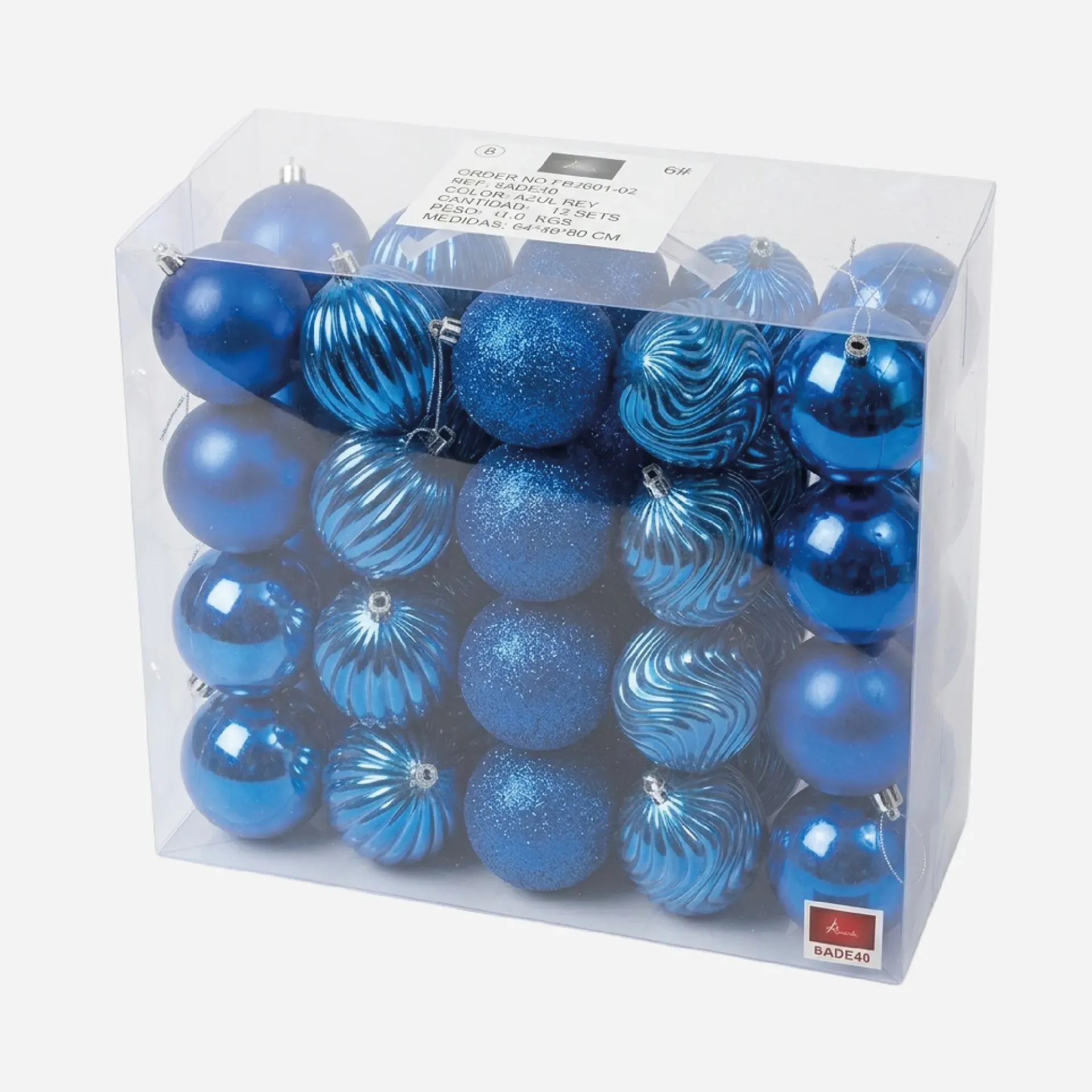 Bolas navideñas  8CM x40 Azules