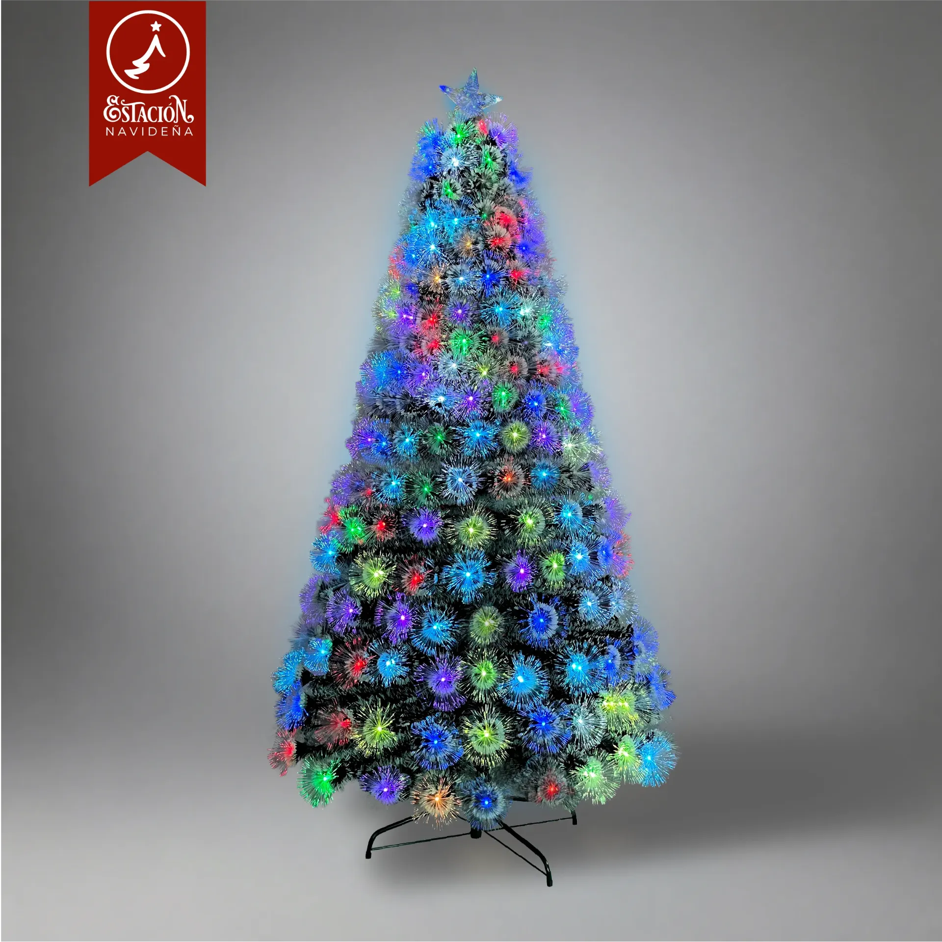 Árbol de Fibra Óptica Multicolor Punta Blanca (Ref.12)